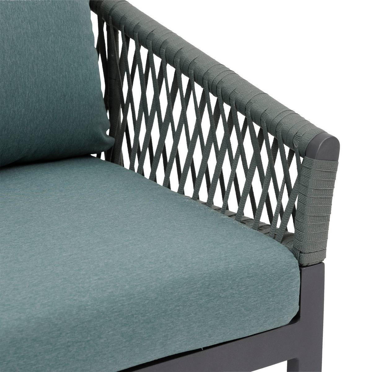 Hesperide - Fauteuil de salon de jardin "Oriengo" olive & graphite en aluminium traité époxy Hespéride - Imagen 3