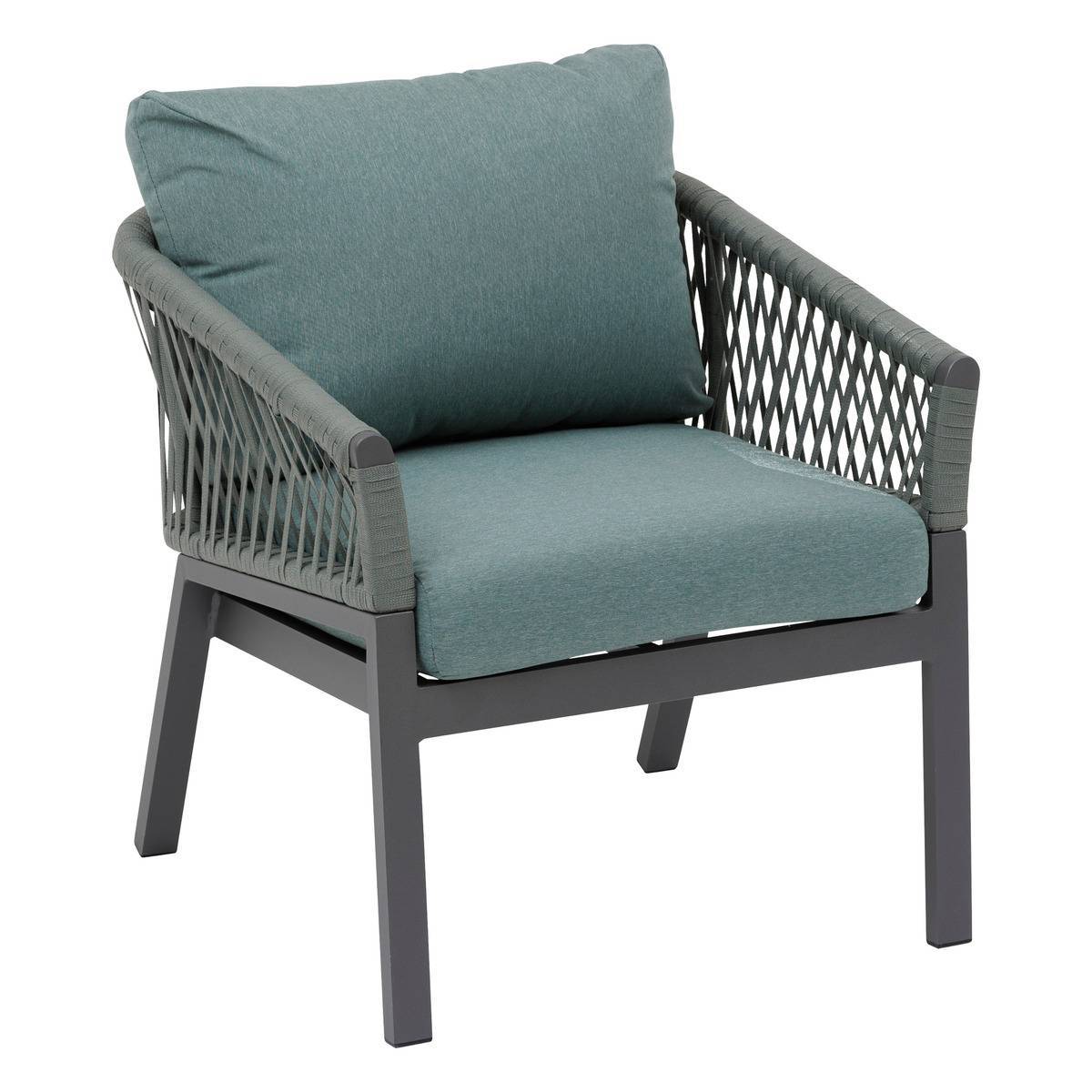Hesperide - Fauteuil de salon de jardin "Oriengo" olive & graphite en aluminium traité époxy Hespéride - Imagen 1