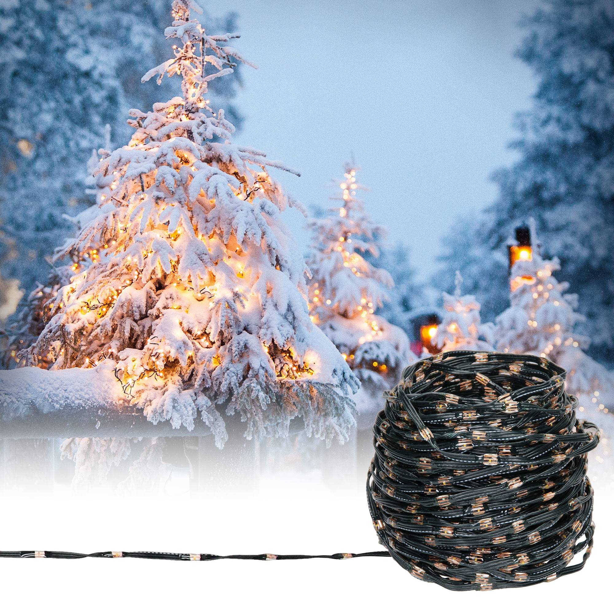 Ecd-Germany - Guirlande lumineuse 800 LED blanc chaud décoration Noël intérieur/extérieur 24 m - Imagen 8