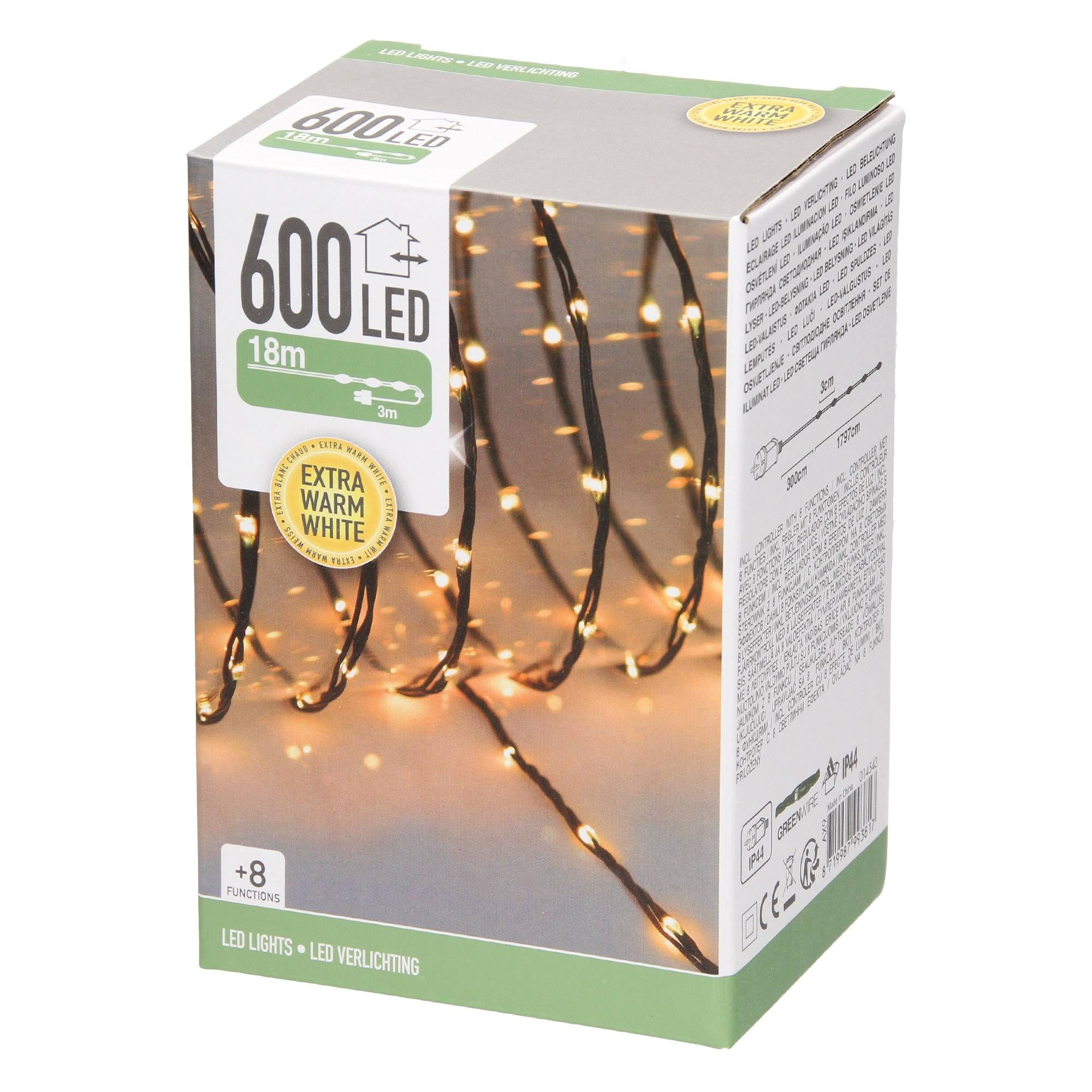 Ecd-Germany - Guirlande lumineuse 800 LED blanc chaud décoration Noël intérieur/extérieur 24 m - Imagen 1