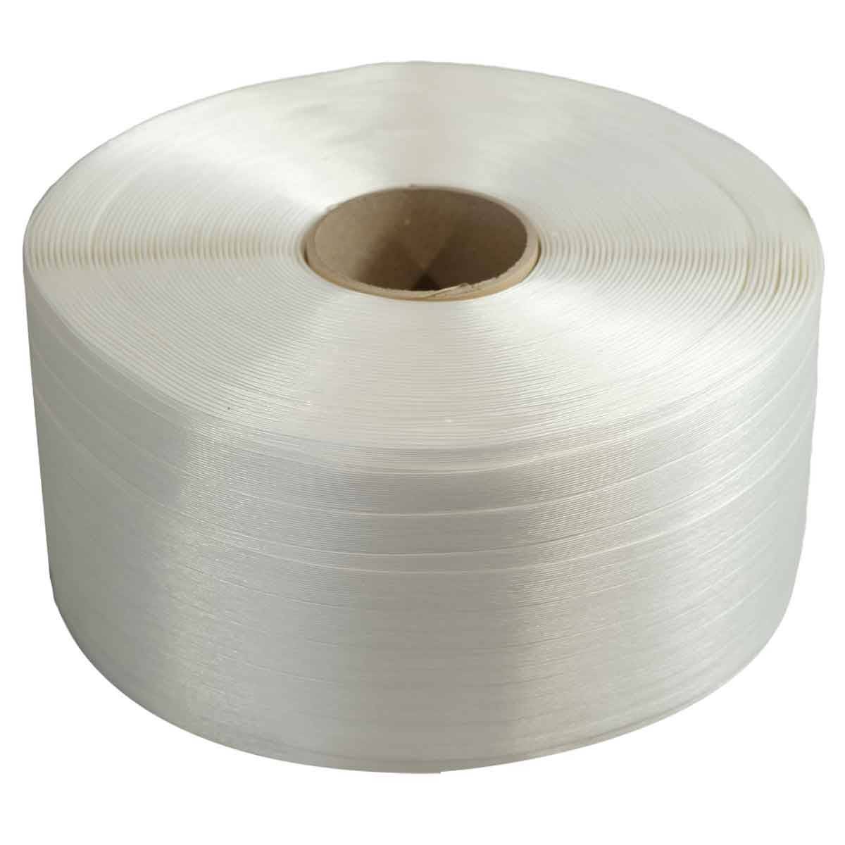 Feuillard de cerclage fil à fil FF 19 mm x 600 m - Qualité PRO - Haute Résistance 550kg - Feuillard textile PET TECPLAST - Image 2