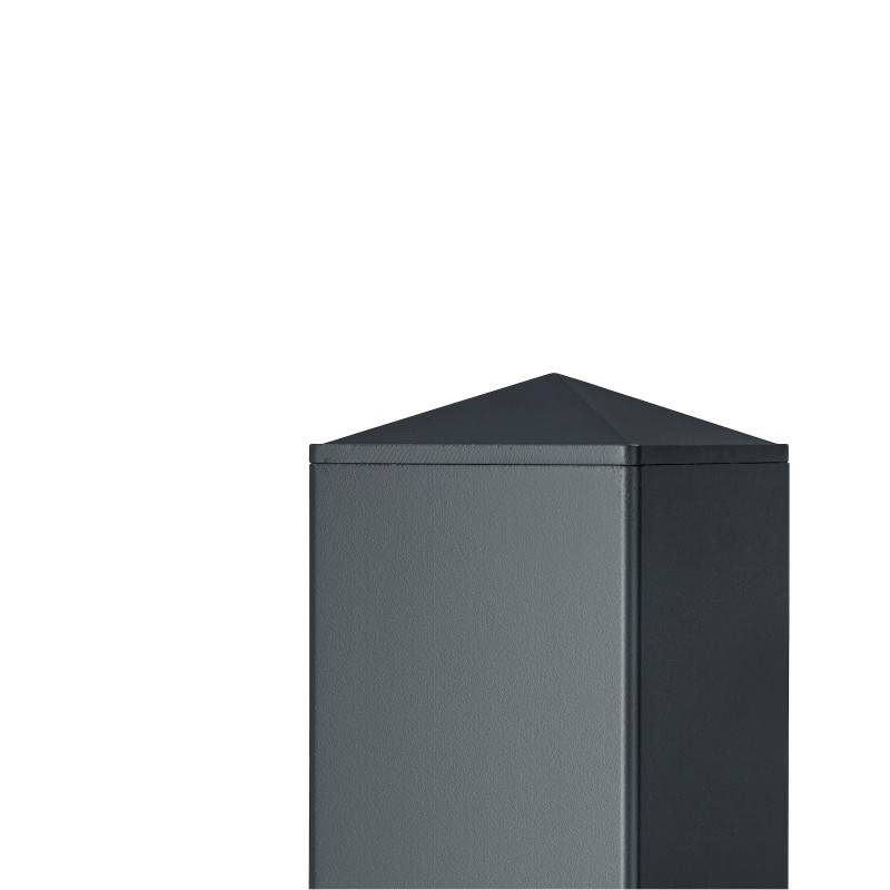 Poteau aluminium tradition style ferronnerie à sceller universel pour portail et portillon chapeau inclus H2.36 m Gris - Easy Clôture - Imagen 3