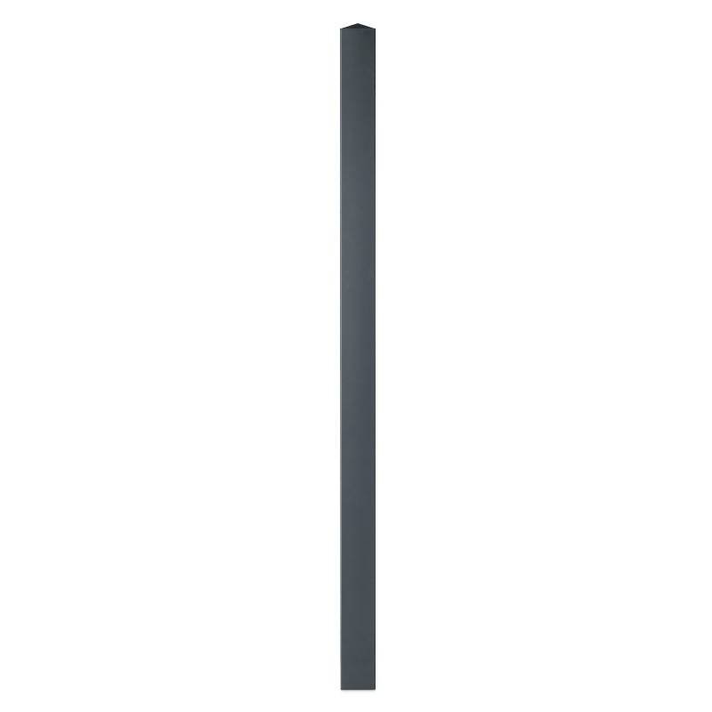 Poteau aluminium tradition style ferronnerie à sceller universel pour portail et portillon chapeau inclus H2.36 m Gris - Easy Clôture - Imagen 2