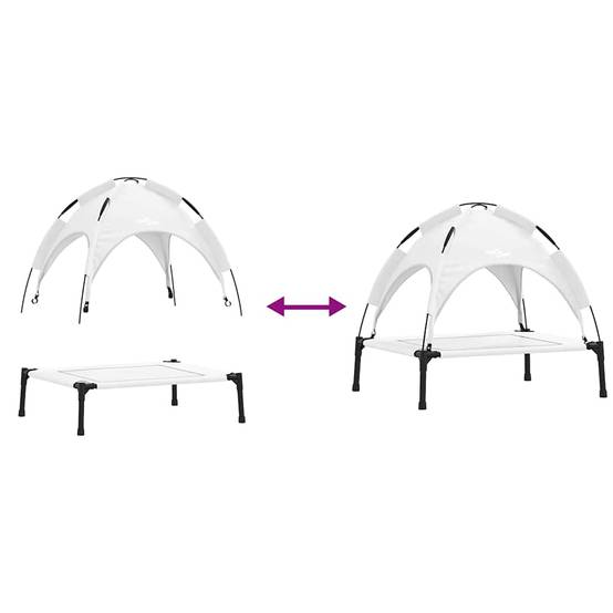 Lit surélevé pour chien en Acier Intérieur & Extérieur Argenté Taille S – ComfortXL Pet Living - Image 9