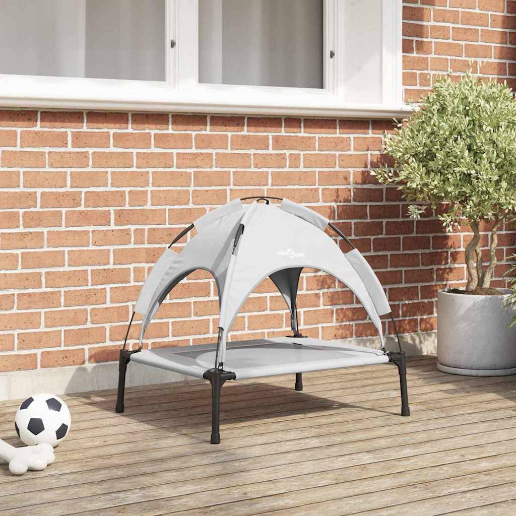 Lit surélevé pour chien en Acier Intérieur & Extérieur Argenté Taille S – ComfortXL Pet Living - Image 1