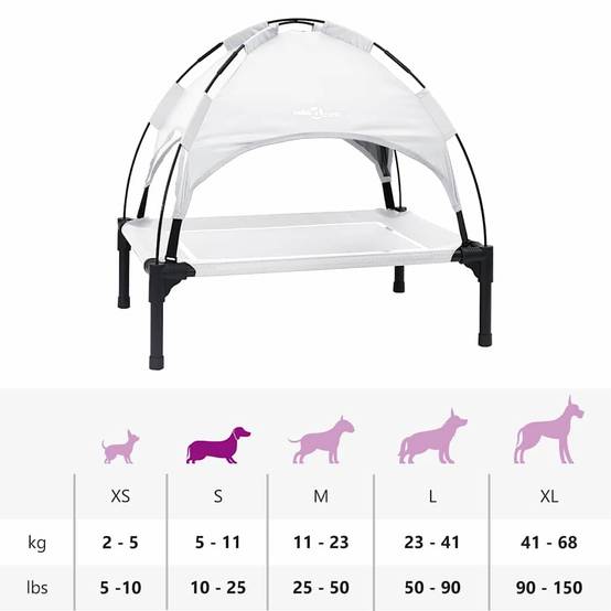 Lit surélevé pour chien en Acier Intérieur & Extérieur Argenté Taille S – ComfortXL Pet Living - Image 7