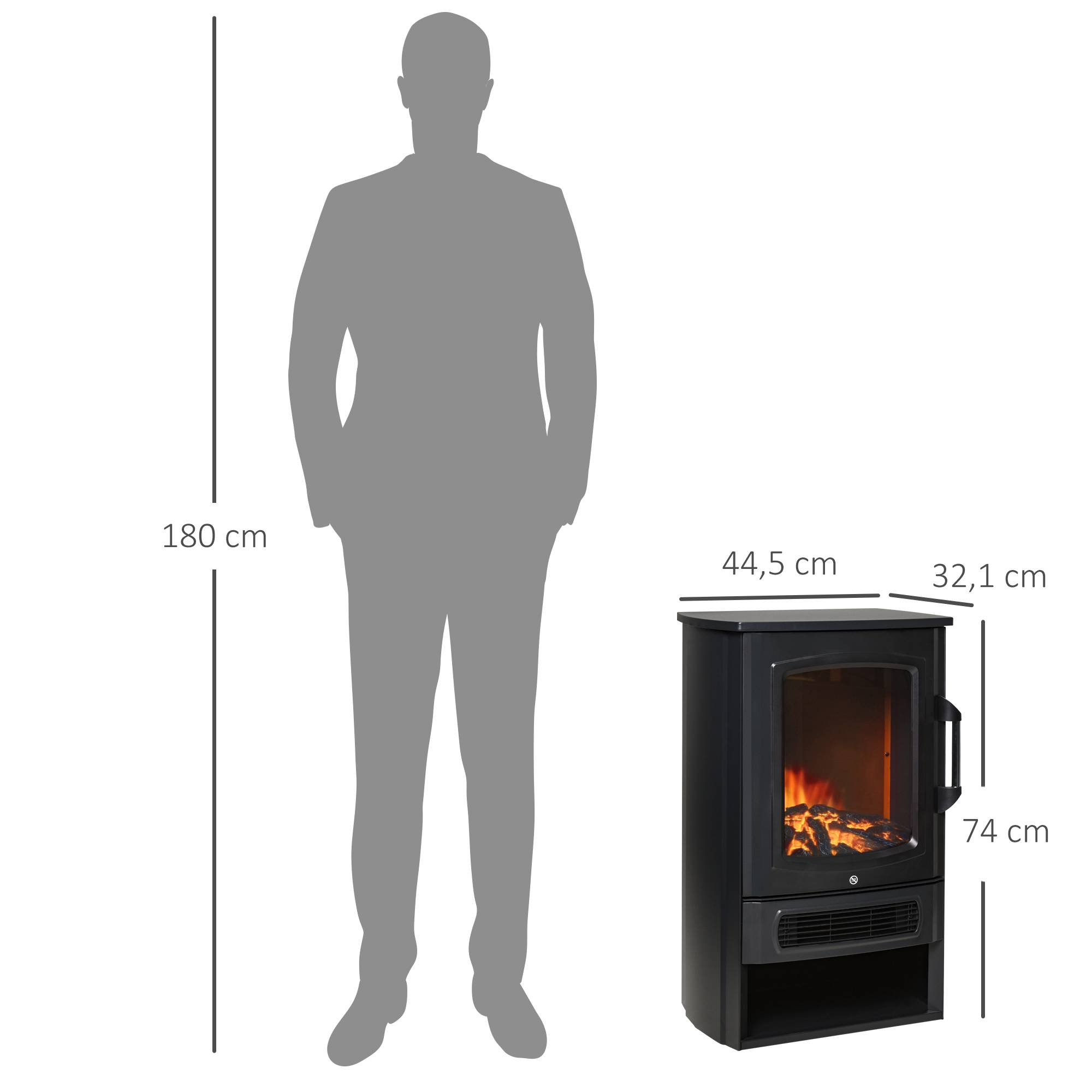 Sans Marque - Cheminée électrique,Cheminée LED 1000/2000W thermostat noir - Image 5