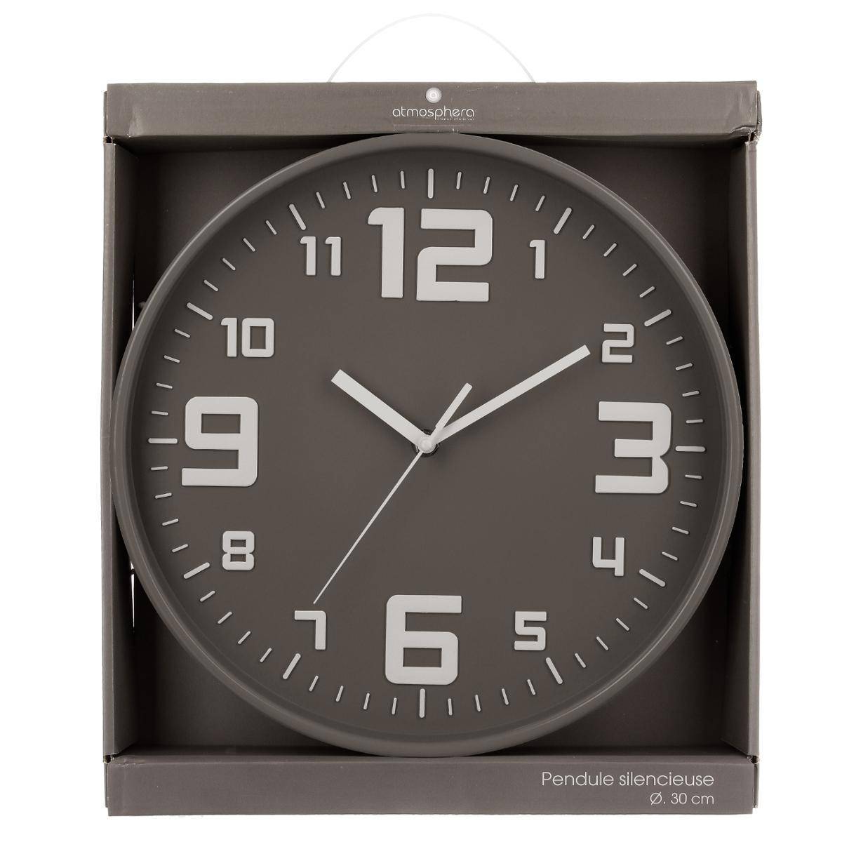Atmosphera - Horloge métal gris D30cm - Atmosphera Créateur d'intérieur - Image 2