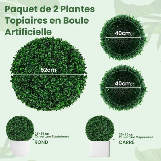 Boules de buis artificielles 2 pcs 35 cm - Balles De Buis Artificielles - Décoration Intérieur Boules de buis artificielles 2 pcs 35 cm - Balles De Buis Artificielles - Décoration Intérieur