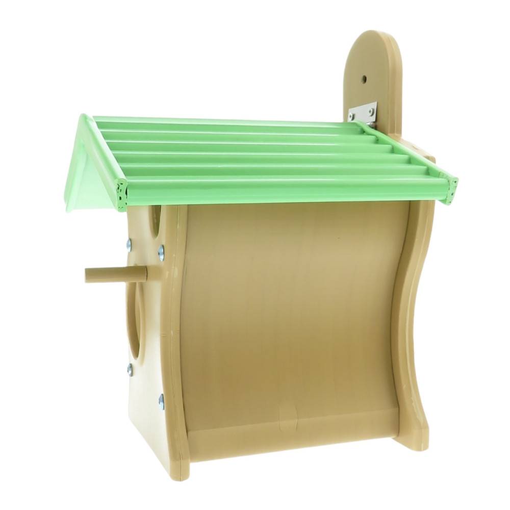 Nichoir en bois composite, brun vert, pour oiseaux - Image 1