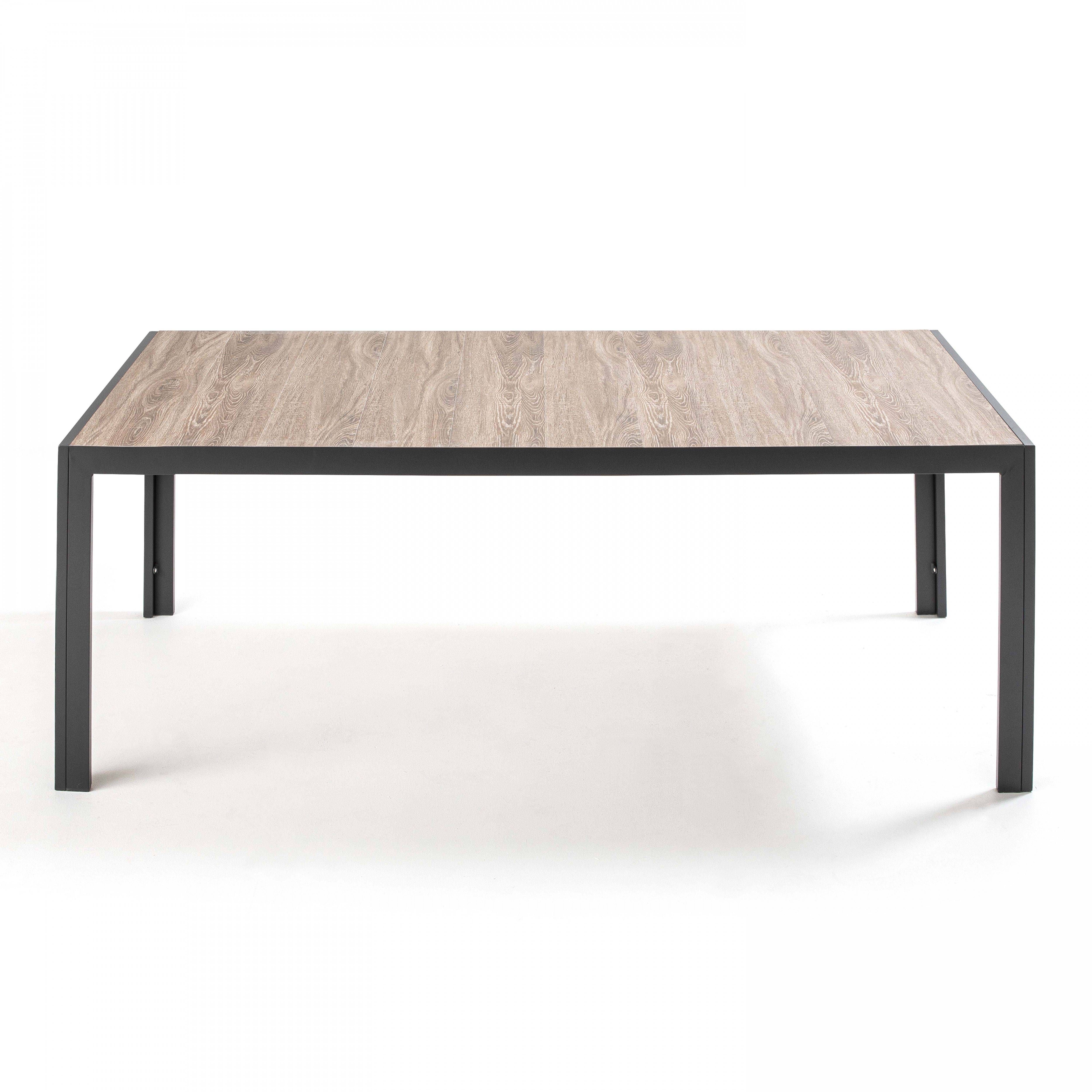 Oviala - Table de jardin aluminium et céramique aspect bois 8 places 206x100 cm Tivoli - Oviala - Imagen 2