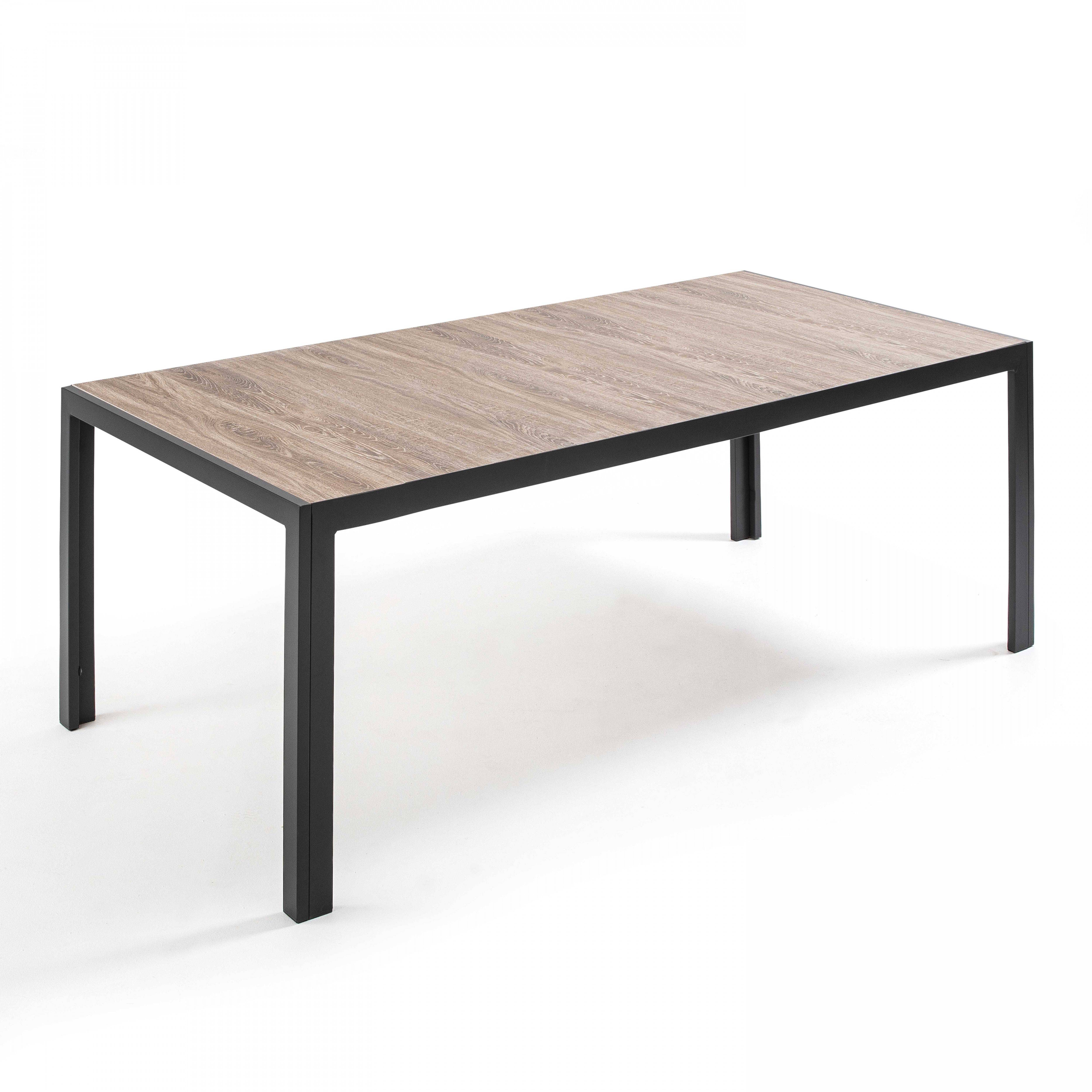 Oviala - Table de jardin aluminium et céramique aspect bois 8 places 206x100 cm Tivoli - Oviala - Imagen 1