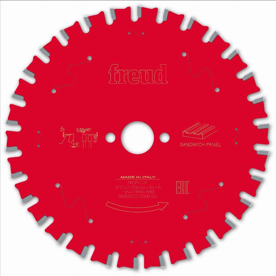 Lame pour scie circulaire portative FREUD - Ø160 2/1,6 AL20 Z30 TPB 0° - F03FS09852 -FR06X001H - Imagen 2