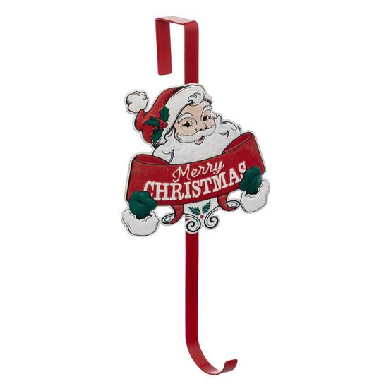 Déco de Noël Accroche Couronne en métal Père Noël H 38.5 cm - Image 1