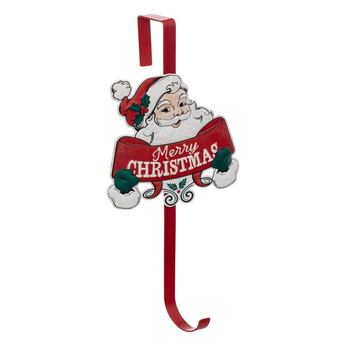Déco de Noël Accroche Couronne en métal Père Noël H 38.5 cm - Image 1