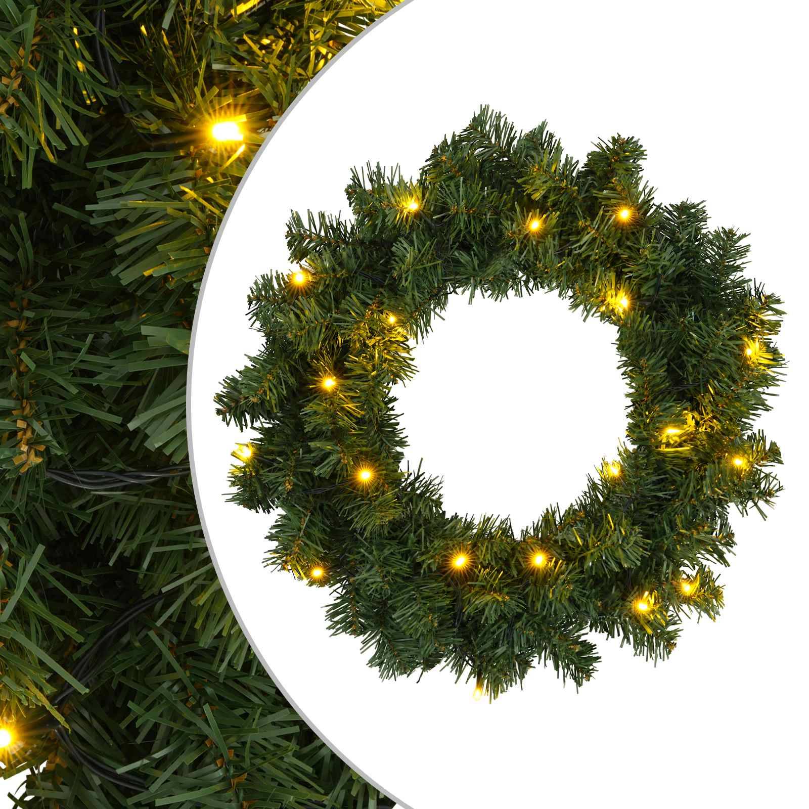 Vidaxl - Couronne de Noël Vert Ø 50 cm PVC 25 LED vidaXL 42056963 - Image 2