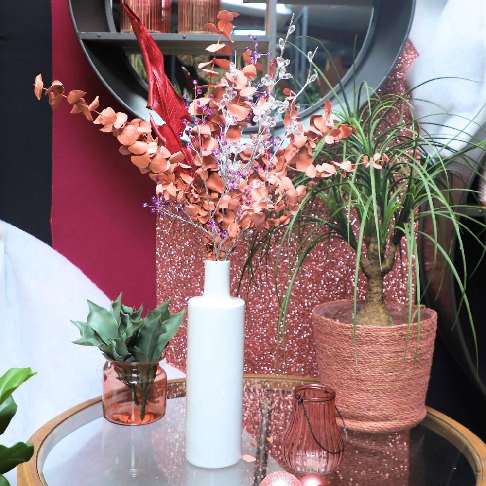 Branche de fleurs «Fleurs Cristal» en verre transparent 90cm Chemin de campagne - Imagen 4