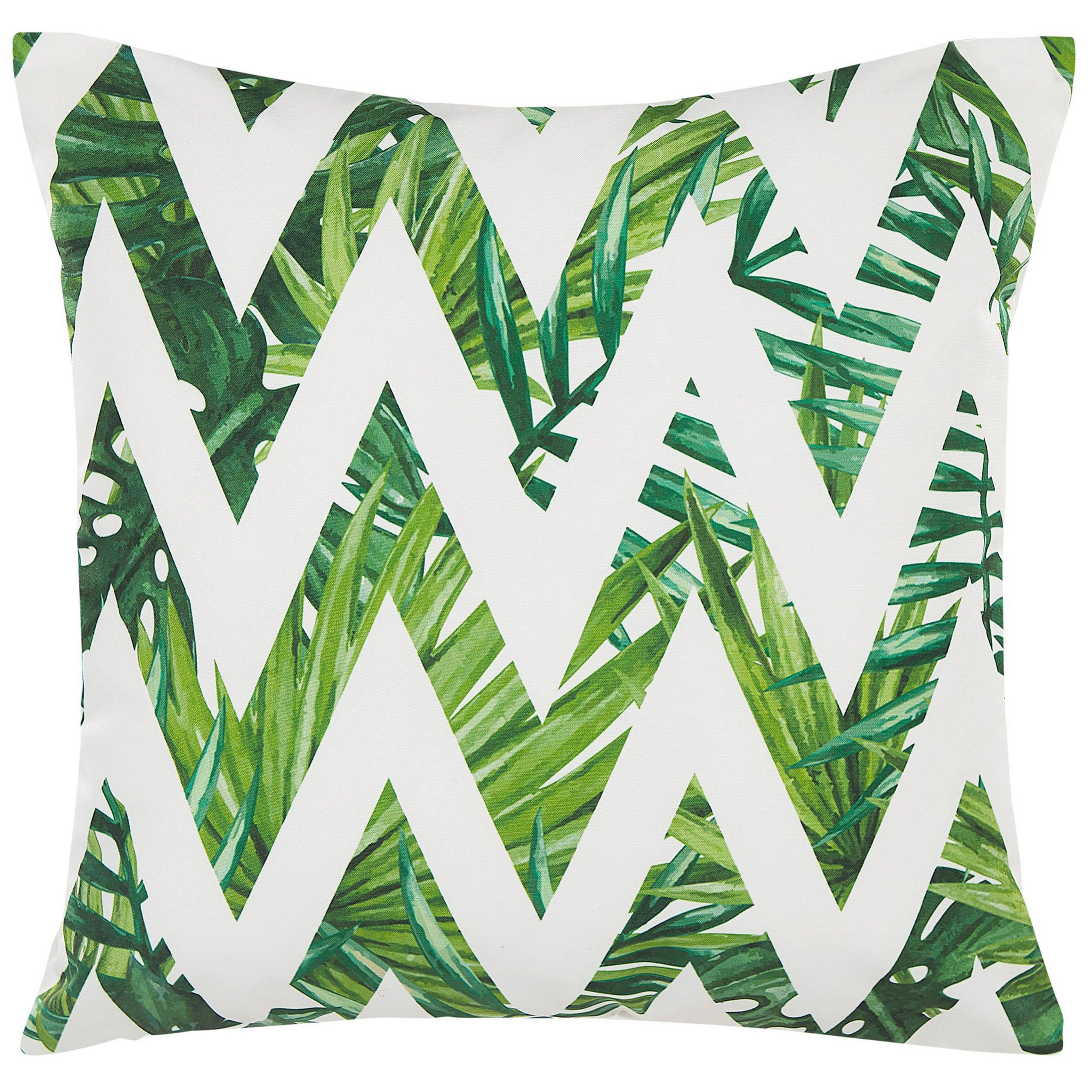 Beliani - Lot de 2 Coussins Décoratifs pour Jardin 45 x 45 cm avec Housses Amovibles en Tissu Blanc et Vert à Motif Zigzag Beliani - Imagen 4