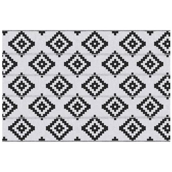 Tapis extérieur réversible Polypropylène Balcon terrasse Motif géométrique 182x274cm Noir - ComfortXL Outdoor Living - Image 2