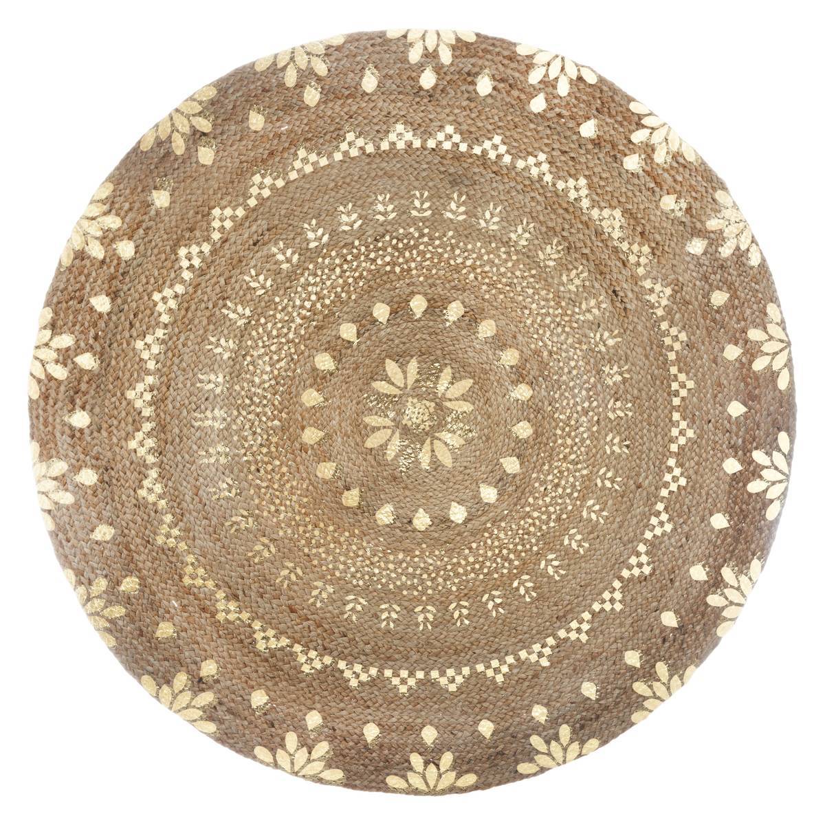 Atmosphera - Tapis "Shine" jute doré D115cm - Atmosphera Créateur d'intérieur - Image 2