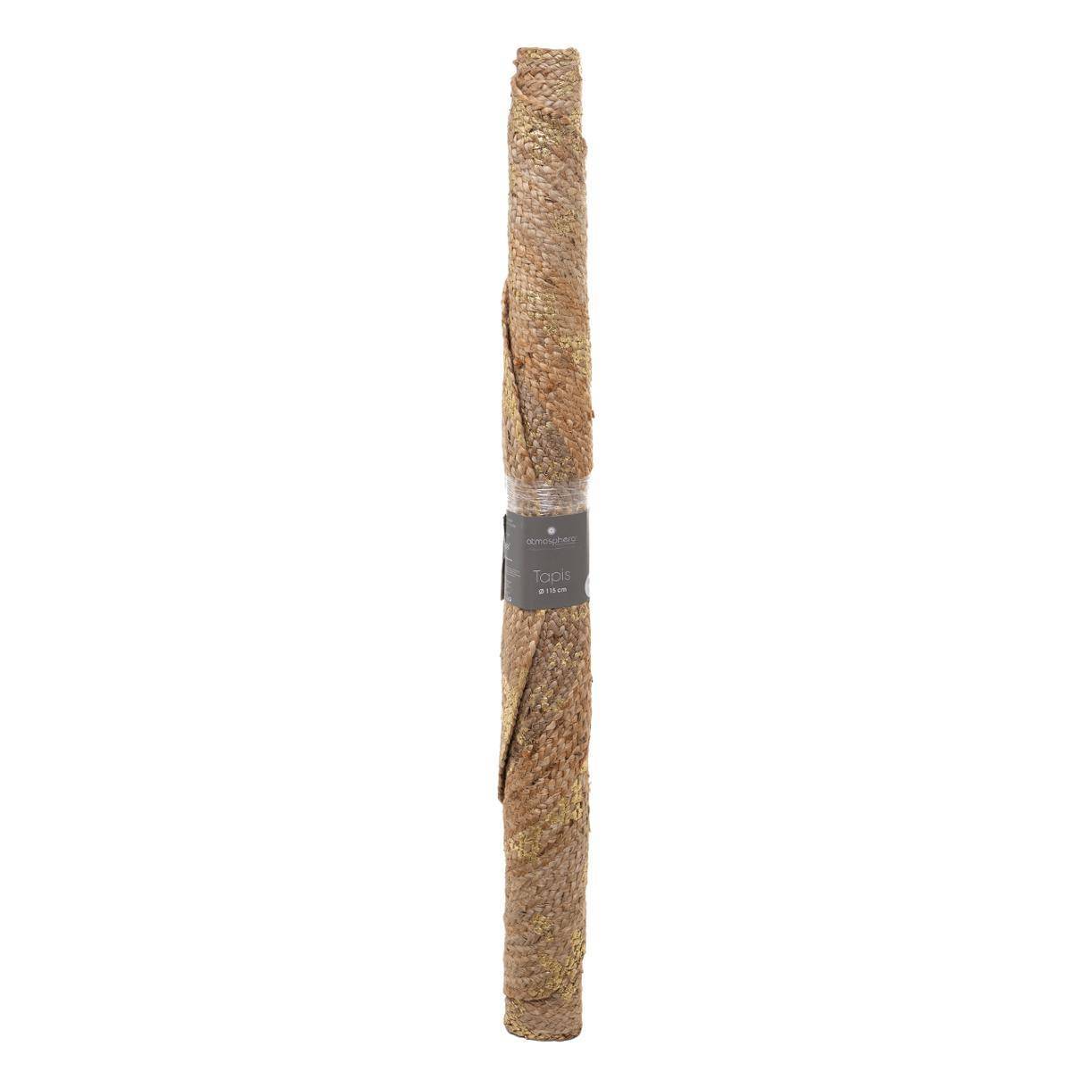 Atmosphera - Tapis "Shine" jute doré D115cm - Atmosphera Créateur d'intérieur - Image 3