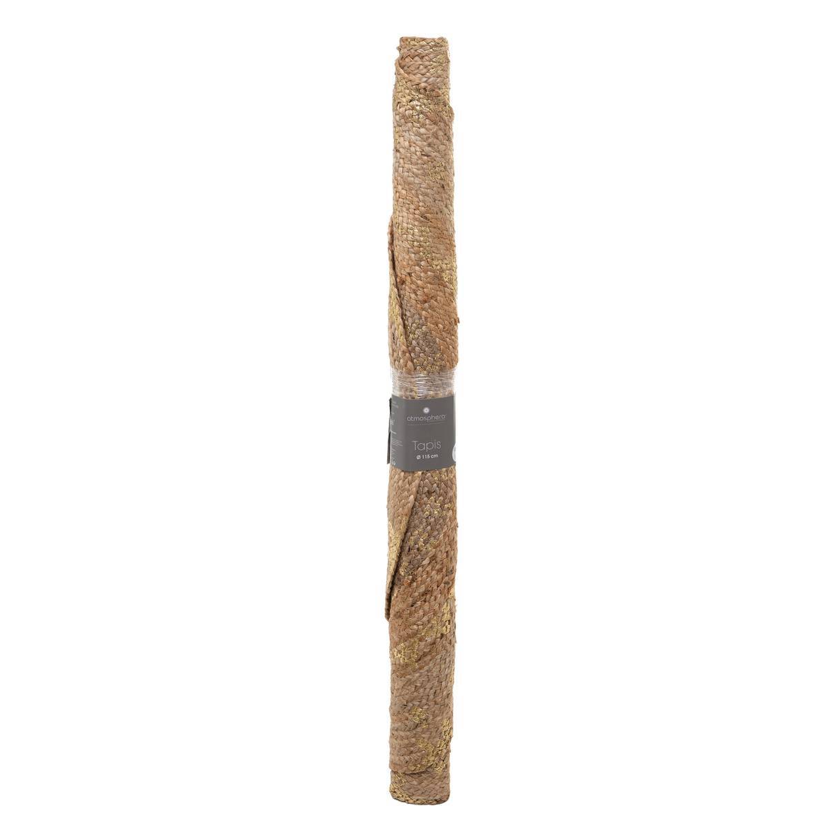 Atmosphera - Tapis "Shine" jute doré D115cm - Atmosphera Créateur d'intérieur - Imagen 5