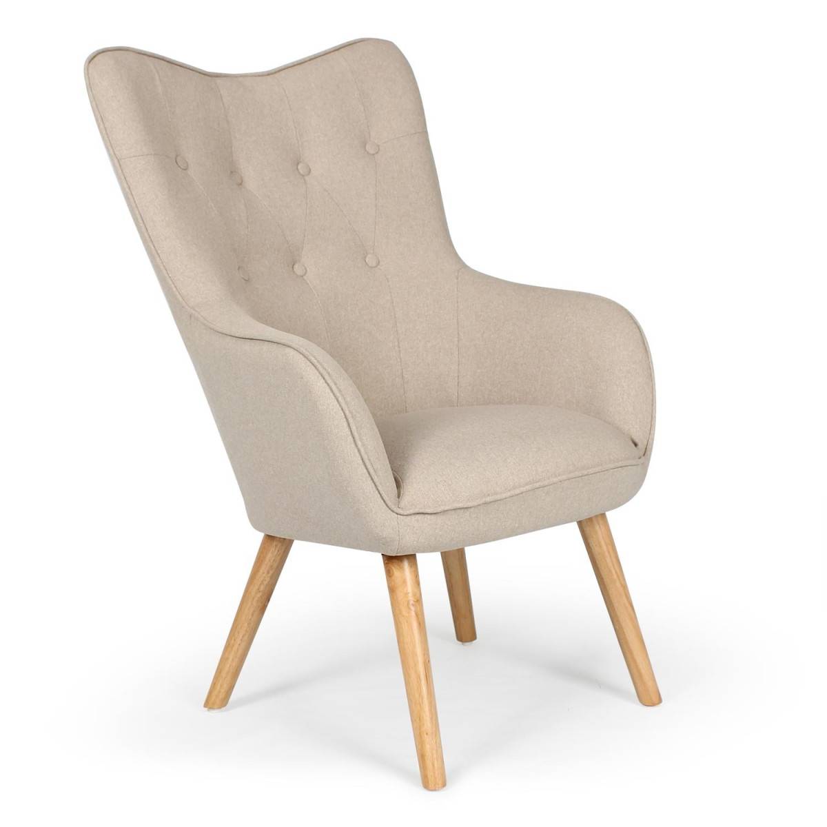 Paris Prix - Fauteuil Scandinave "Aimee" 67cm Beige - Image 1