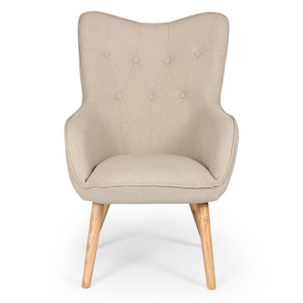 Paris Prix - Fauteuil Scandinave "Aimee" 67cm Beige - Image 2