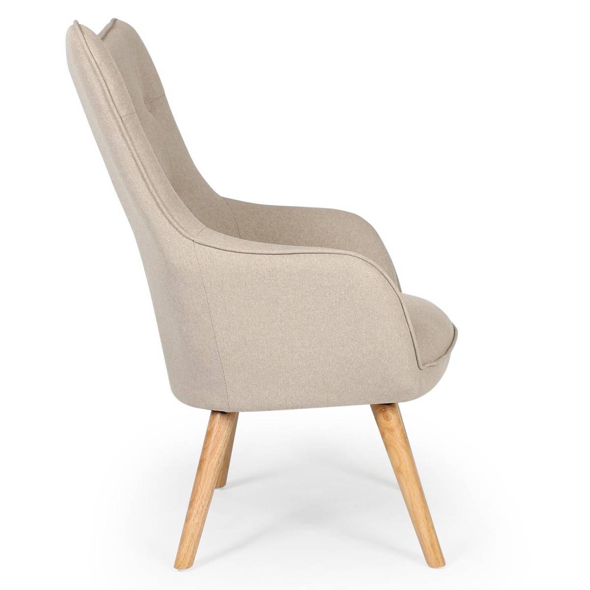 Paris Prix - Fauteuil Scandinave "Aimee" 67cm Beige - Image 3