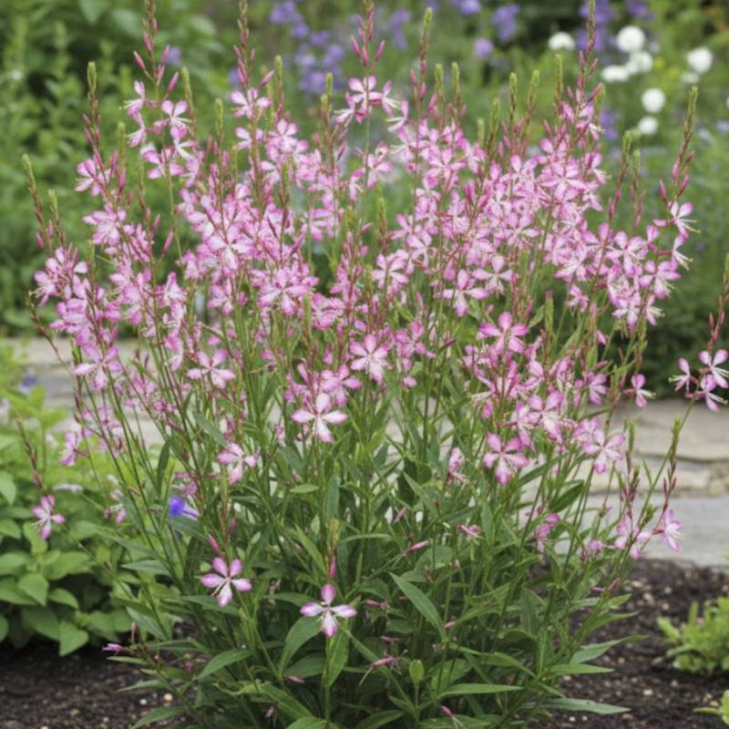 Gaura Freefolk Rosy à fleurs Rose/Blanche - feuillage Caduc - Godet - 5/20 cm