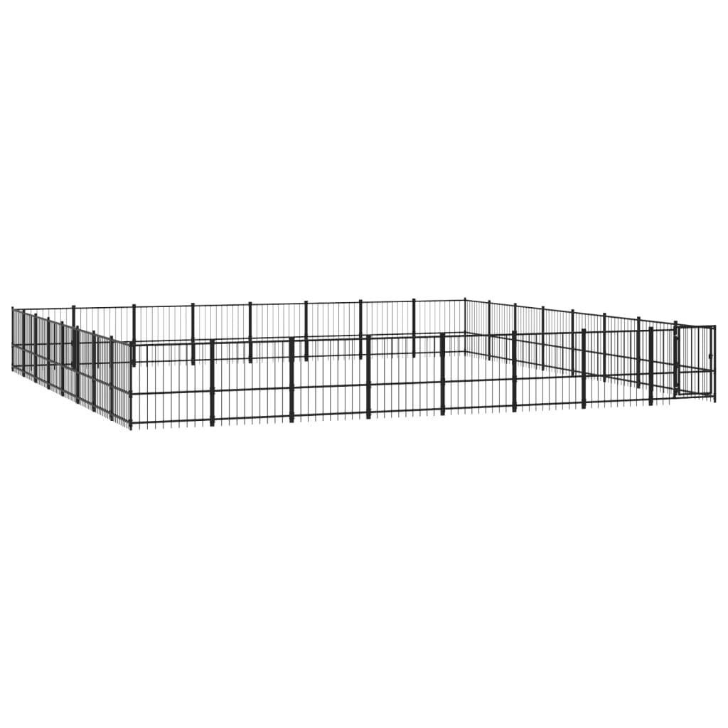 Vidaxl - Chenil d'extérieur pour chiens Acier 60,22 m² vidaXL 3124656 - Imagen 2