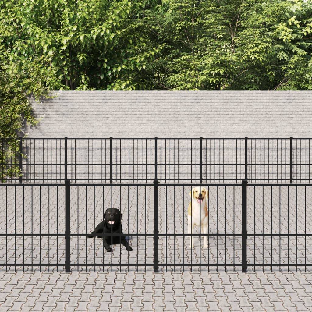 Vidaxl - Chenil d'extérieur pour chiens Acier 60,22 m² vidaXL 3124656 - Imagen 1