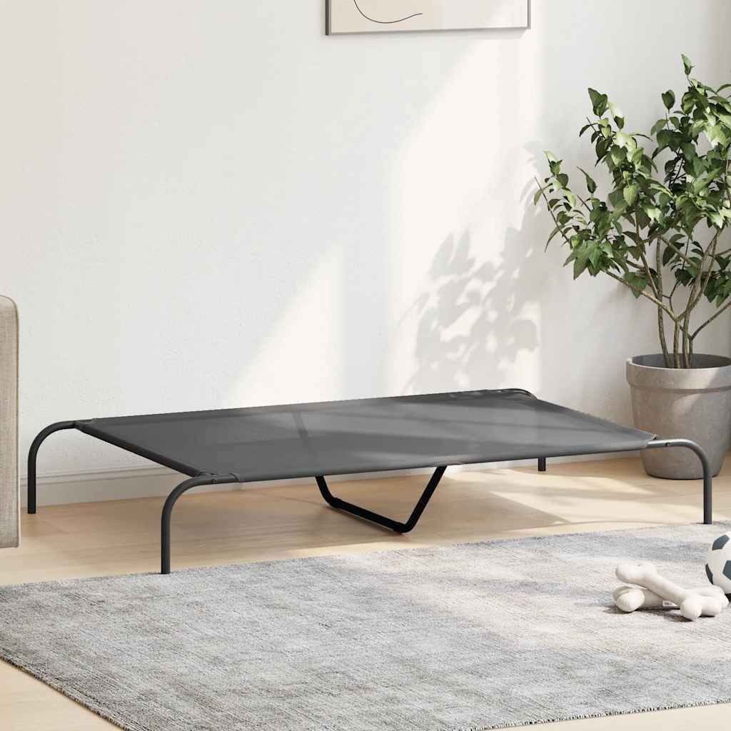 Lit pour chien surélevé en textilène robuste pour jardin maison Gris 130x80cm – ComfortXL Pet Living - Image 3
