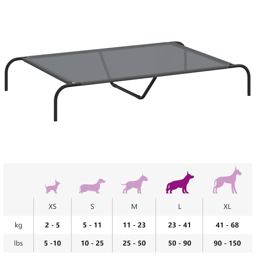 Lit pour chien surélevé en textilène robuste pour jardin maison Gris 130x80cm – ComfortXL Pet Living - Image 9