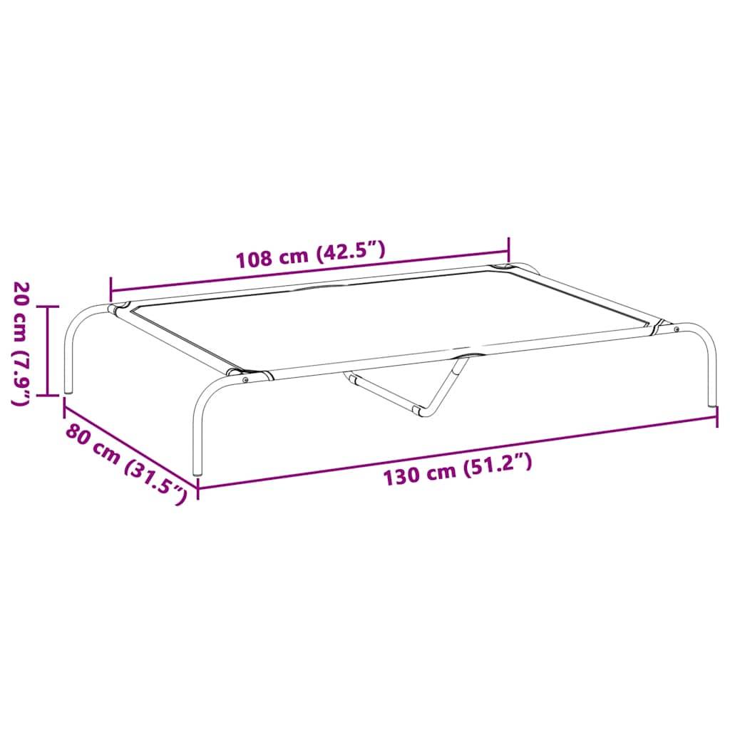 Lit pour chien surélevé en textilène robuste pour jardin maison Gris 130x80cm – ComfortXL Pet Living - Image 8