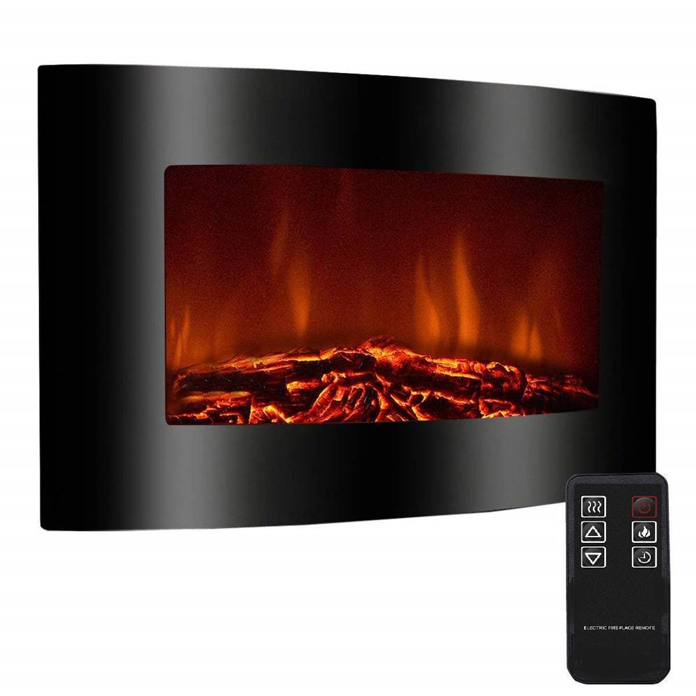 Cheminée électrique Murale Vénézia Noire 90 cm Effet Flammes Breakling - Imagen 1