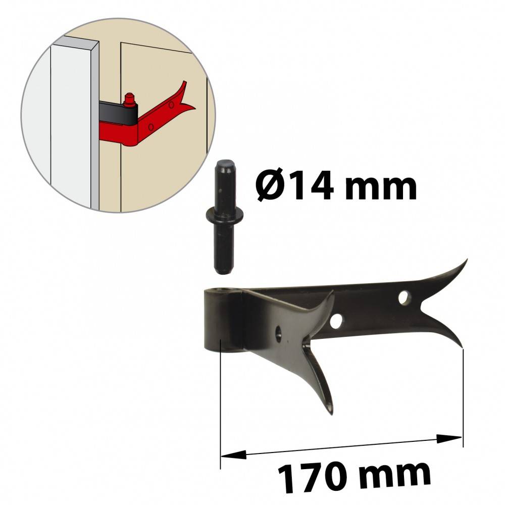 Afbat - Gond d'angle acier prépeint, H.85x Diam.14 mm - Image 2