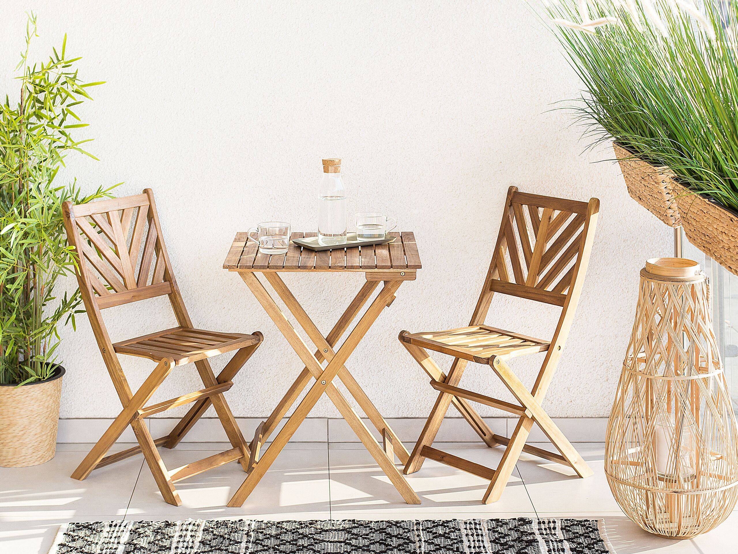 Beliani - Set de bistrot, 2 Personnes Acacia Marron TERNI - Beliani - Imagen 1