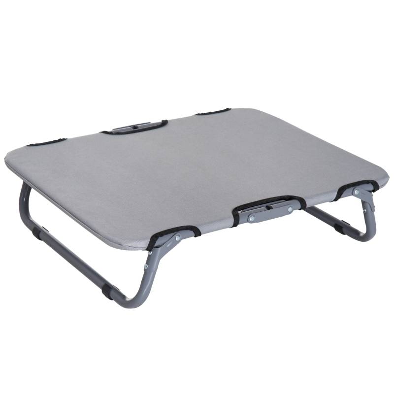 Lit de camp pour chien extérieur pliable 59 x 46 x 15 cm acier tissu oxford 600D gris - PANGIVO - Image 1