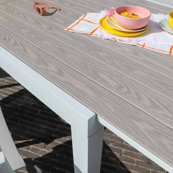 Wilsa Garden - Ensemble de jardin aluminium 6/10 places extensible TULUM avec 6 fauteuils et 4 chaises - Imagen 5