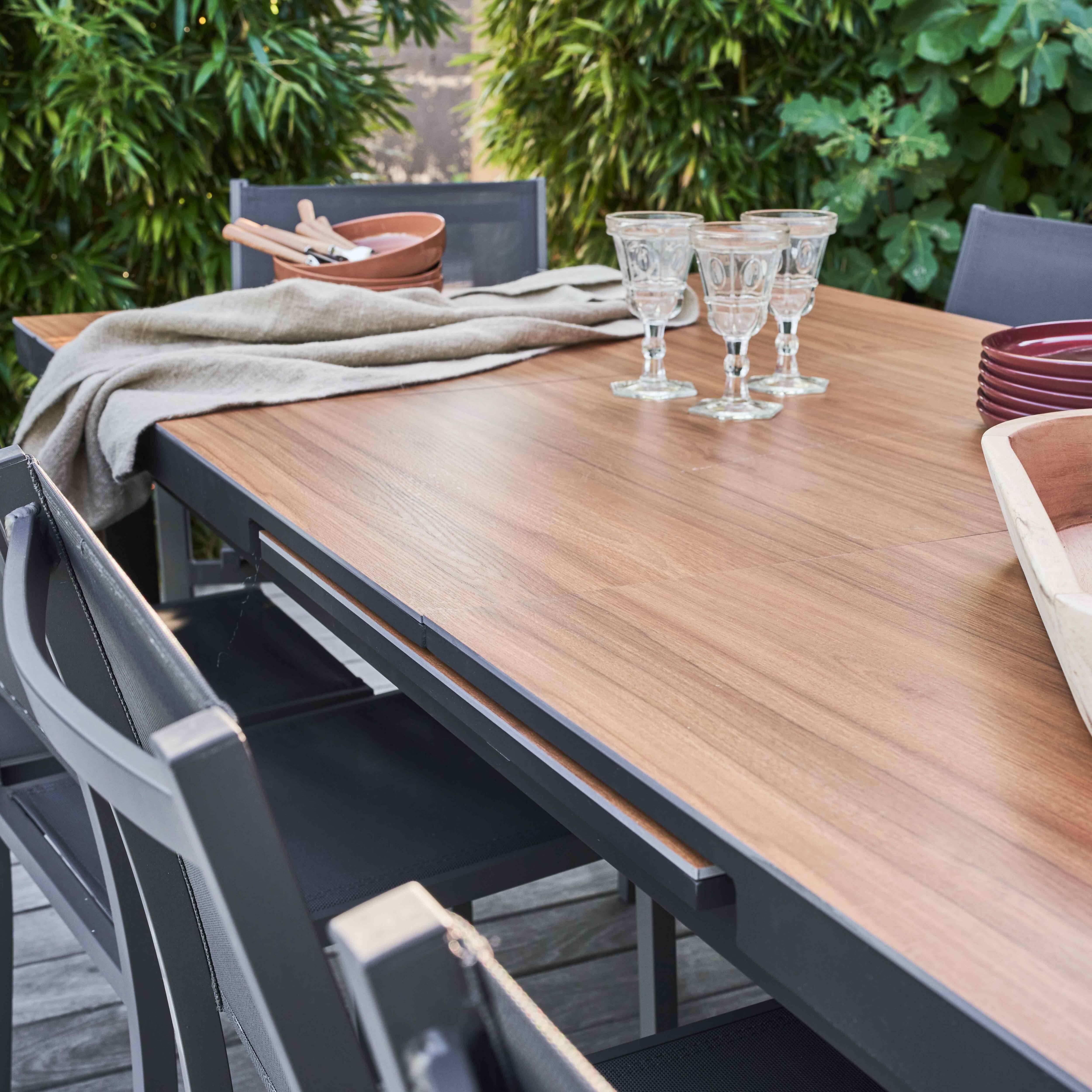 Oviala - Table de jardin rectangulaire extensible bois 12 à 14 places Melbourne - Oviala - Imagen 6