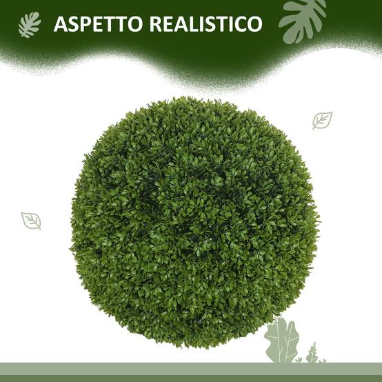 Set 2 buis artificiels PE Ø40cm intérieur/extérieur, vert - Image 6
