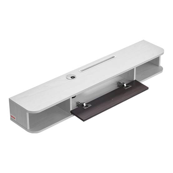VEVOR Meuble TV flottant 120 cm, blanc, avec passe-câbles. - Image 9