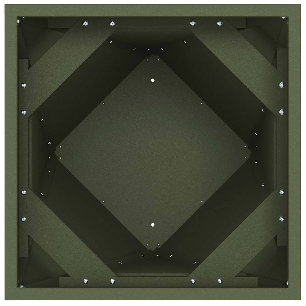 Jardinière acier vert olive 30 x 30 x 75 cm - PANGIVO - Image 6