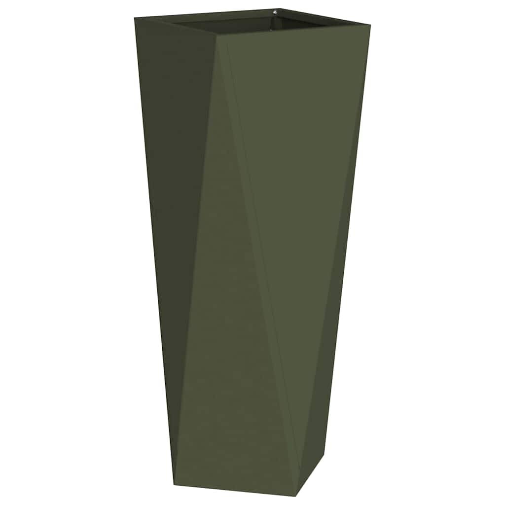 Jardinière acier vert olive 30 x 30 x 75 cm - PANGIVO - Image 2