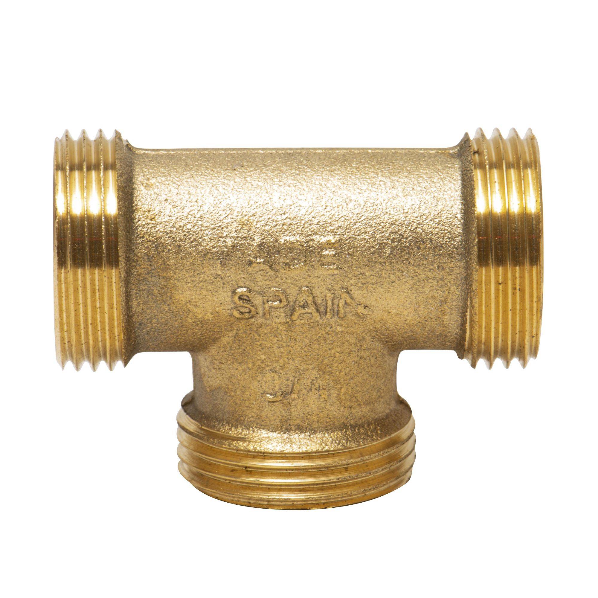 Raccord té laiton mâle - mâle 3/4" - Image 1
