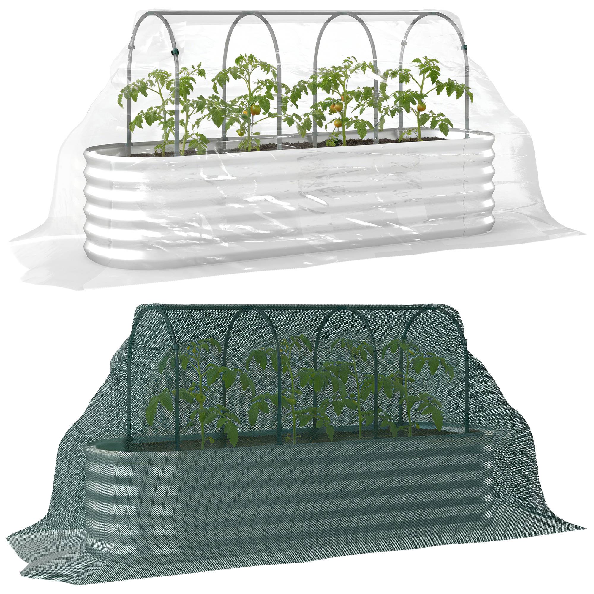 ComfortXL - Carré potager surélevé acier avec serre et treillis jardin 200x60x103cm - ComfortXL Outdoor Living - Image 1
