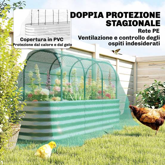 ComfortXL - Carré potager surélevé acier avec serre et treillis jardin 200x60x103cm - ComfortXL Outdoor Living - Image 7