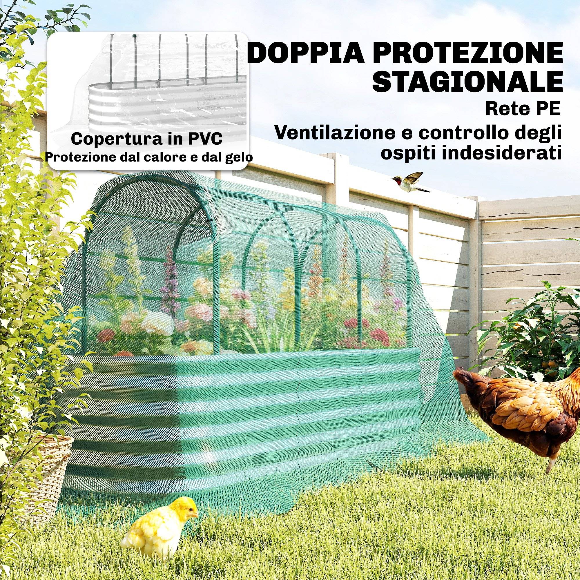 ComfortXL - Carré potager surélevé acier avec serre et treillis jardin 200x60x103cm - ComfortXL Outdoor Living - Image 7