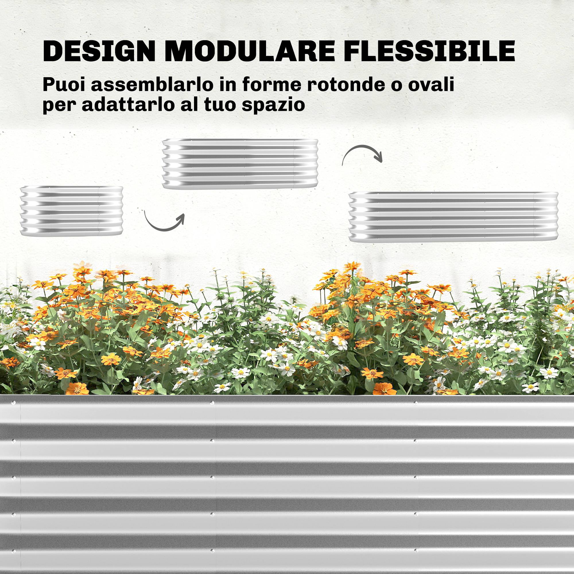 ComfortXL - Carré potager surélevé acier avec serre et treillis jardin 200x60x103cm - ComfortXL Outdoor Living - Image 9